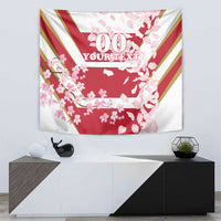 Custom Japan Rugby Tapestry Brave Cherry Blossoms Flying Petals - Wonder Print Shop