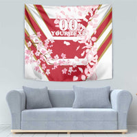 Custom Japan Rugby Tapestry Brave Cherry Blossoms Flying Petals - Wonder Print Shop