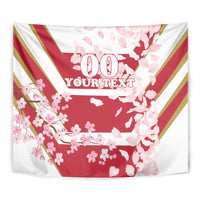 Custom Japan Rugby Tapestry Brave Cherry Blossoms Flying Petals - Wonder Print Shop