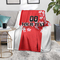 Custom Japan Rugby Blanket Seamless Japanese Waves Pattern