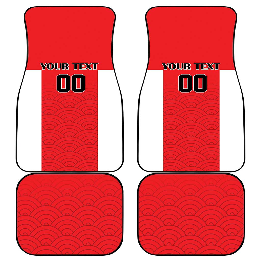 Custom Japan Rugby Car Mats Seamless Japanese Waves Pattern - Wonder Print Shop