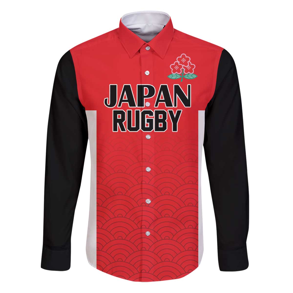 Custom Japan Rugby Family Matching Puletasi and Hawaiian Shirt Seamless Japanese Waves Pattern - Wonder Print Shop