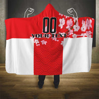 Custom Japan Rugby Hooded Blanket Seamless Japanese Waves Pattern