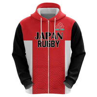 Custom Japan Rugby Hoodie Seamless Japanese Waves Pattern - Wonder Print Shop