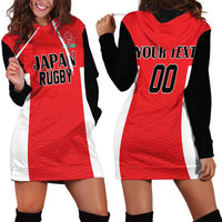 Custom Japan Rugby Hoodie Dress Seamless Japanese Waves Pattern - Wonder Print Shop