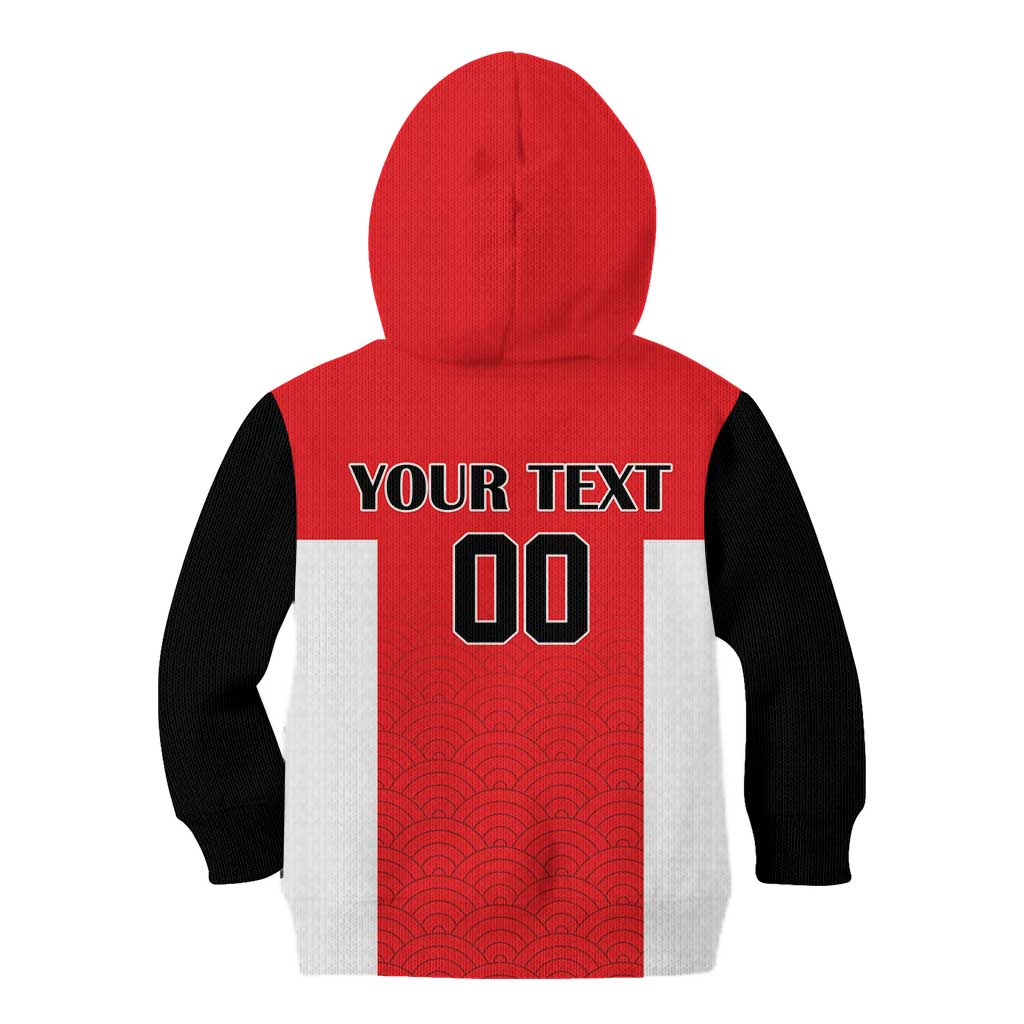 Custom Japan Rugby Kid Hoodie Seamless Japanese Waves Pattern - Wonder Print Shop