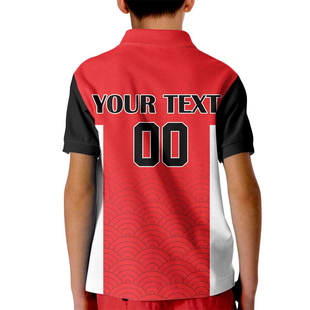 Custom Japan Rugby Kid Polo Shirt Seamless Japanese Waves Pattern - Wonder Print Shop