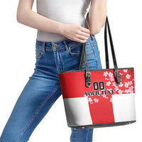 Custom Japan Rugby Leather Tote Bag Seamless Japanese Waves Pattern - Wonder Print Shop