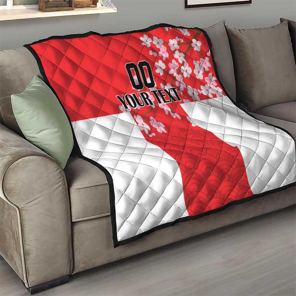 Custom Japan Rugby Quilt Seamless Japanese Waves Pattern - Wonder Print Shop