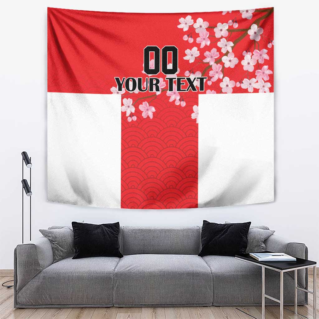 Custom Japan Rugby Tapestry Seamless Japanese Waves Pattern - Wonder Print Shop