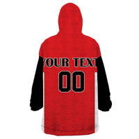 Custom Japan Rugby Wearable Blanket Hoodie Seamless Japanese Waves Pattern - Wonder Print Shop