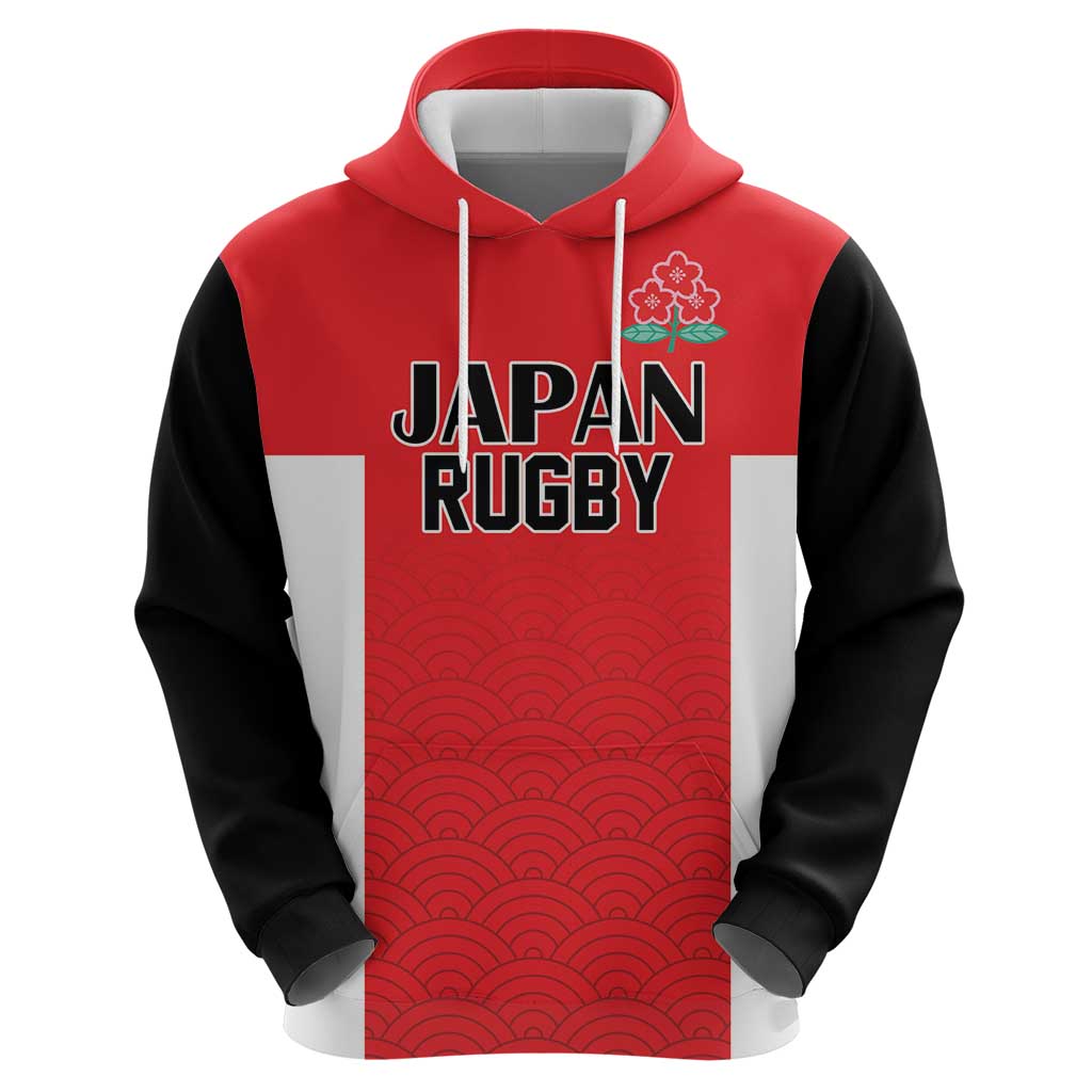 Custom Japan Rugby Zip Hoodie Seamless Japanese Waves Pattern - Wonder Print Shop