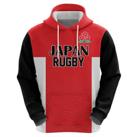 Custom Japan Rugby Zip Hoodie Seamless Japanese Waves Pattern - Wonder Print Shop