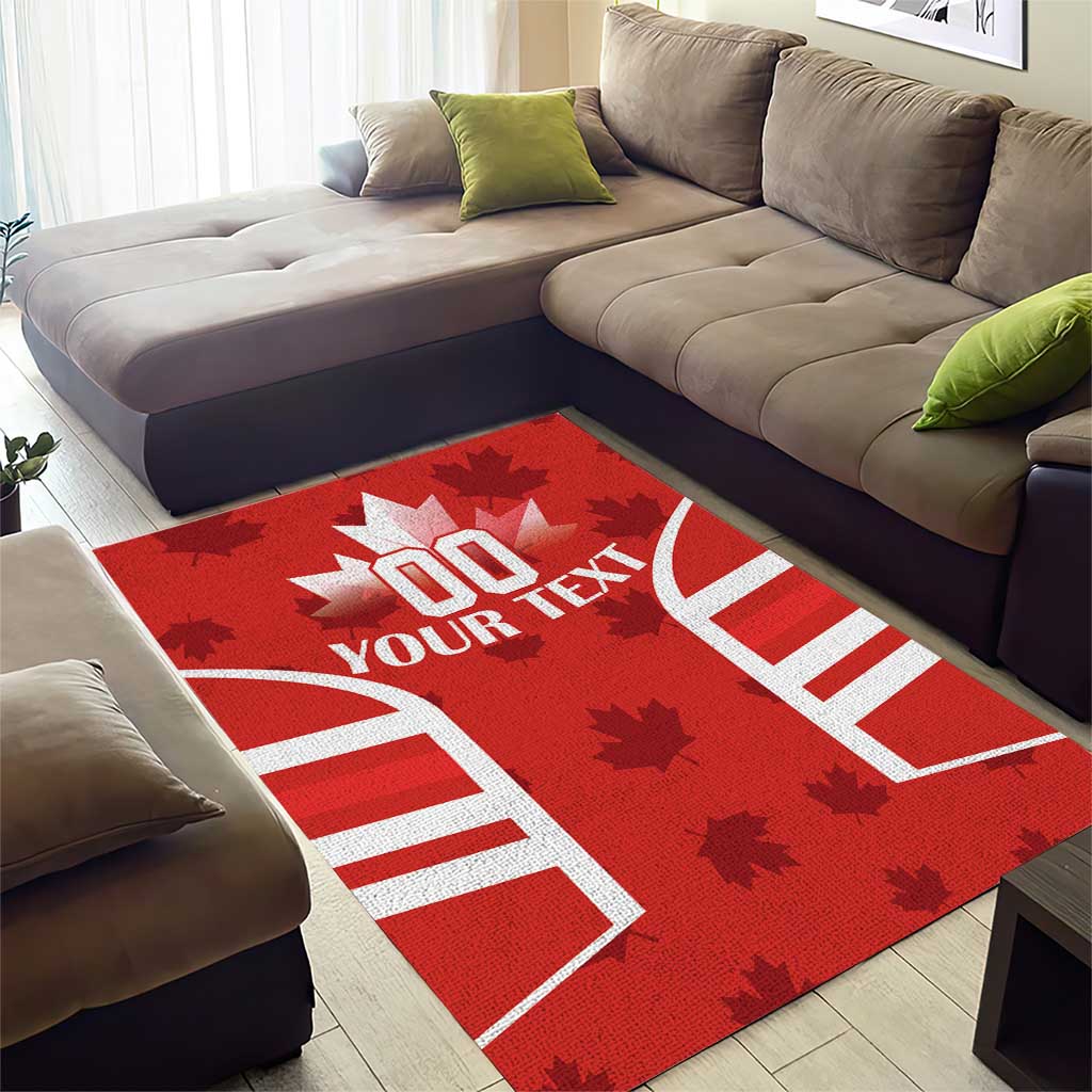 Custom Canada Rugby Area Rug Canada Flag Maple Leaf - Wonder Print Shop