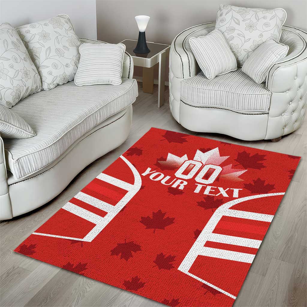 Custom Canada Rugby Area Rug Canada Flag Maple Leaf - Wonder Print Shop