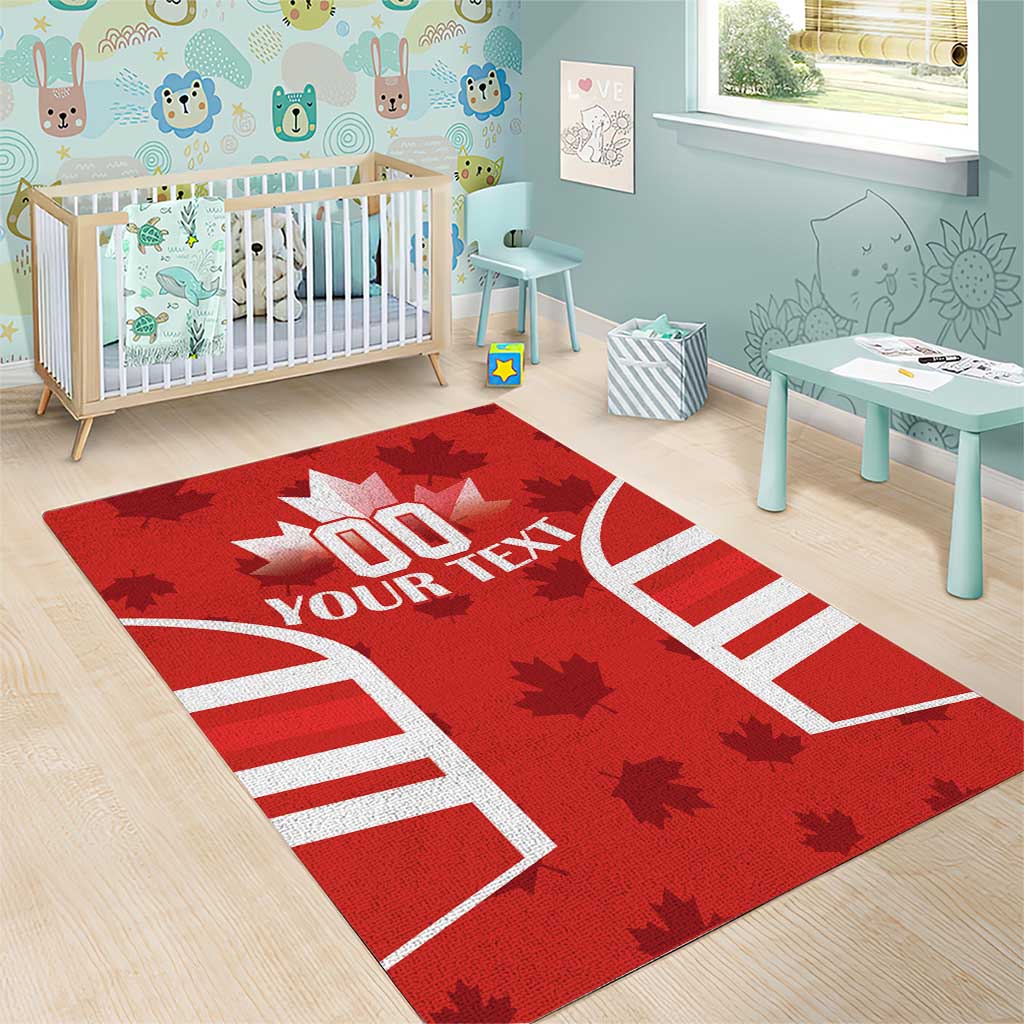 Custom Canada Rugby Area Rug Canada Flag Maple Leaf - Wonder Print Shop