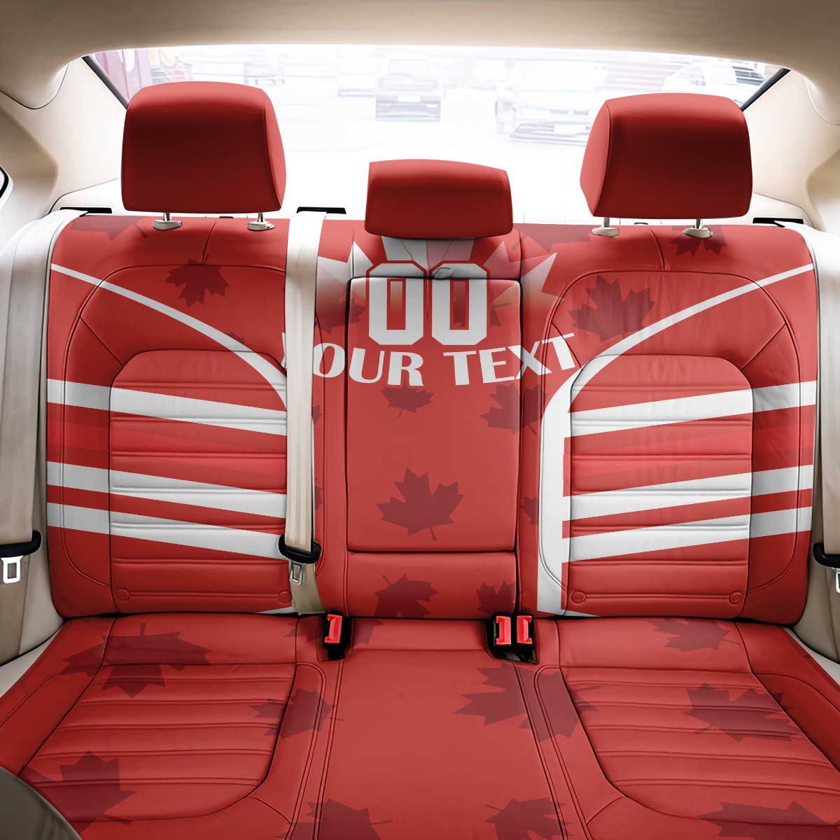 Custom Canada Rugby Back Car Seat Cover Canada Flag Maple Leaf - Wonder Print Shop