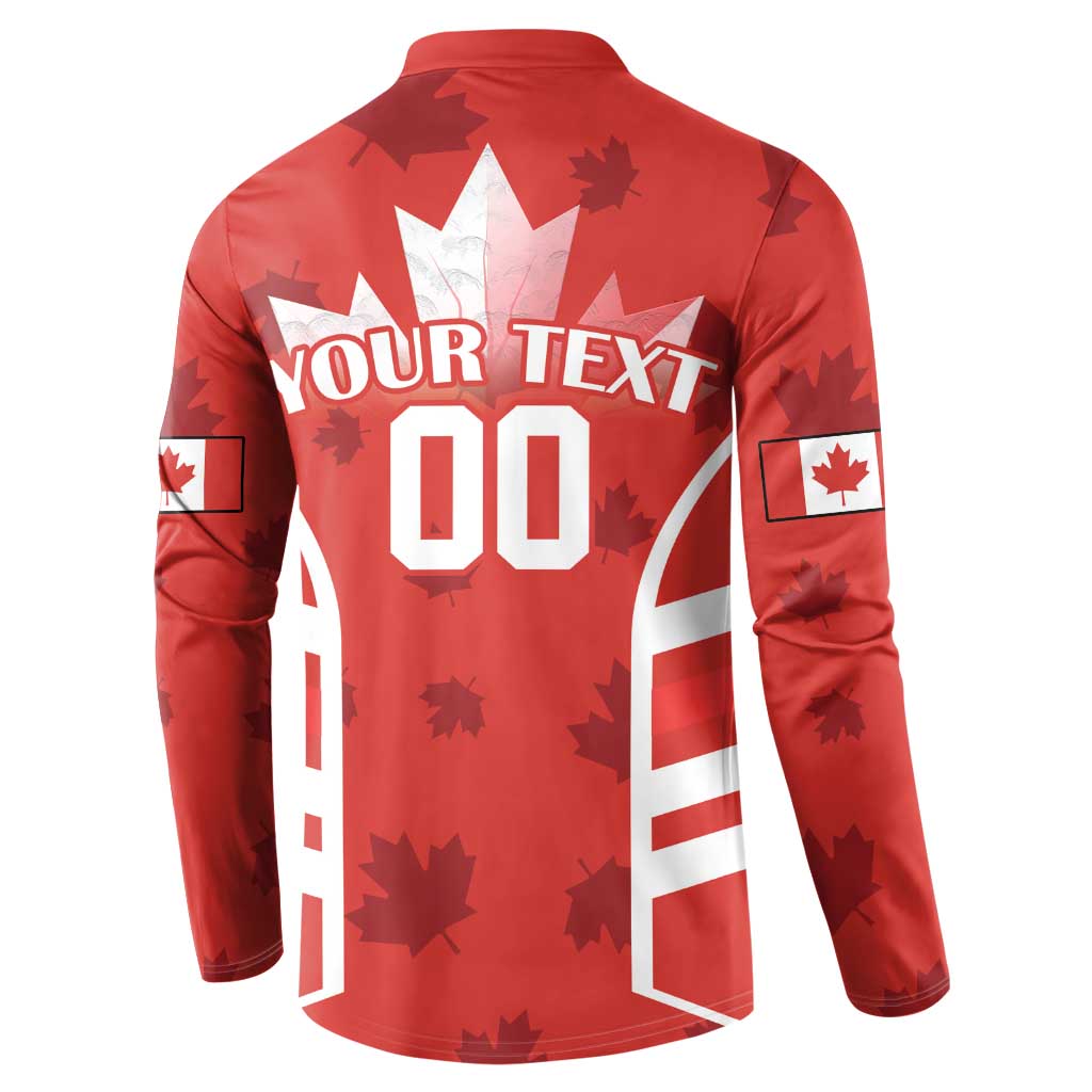 Custom Canada Rugby Button Sweatshirt Canada Flag Maple Leaf - Wonder Print Shop