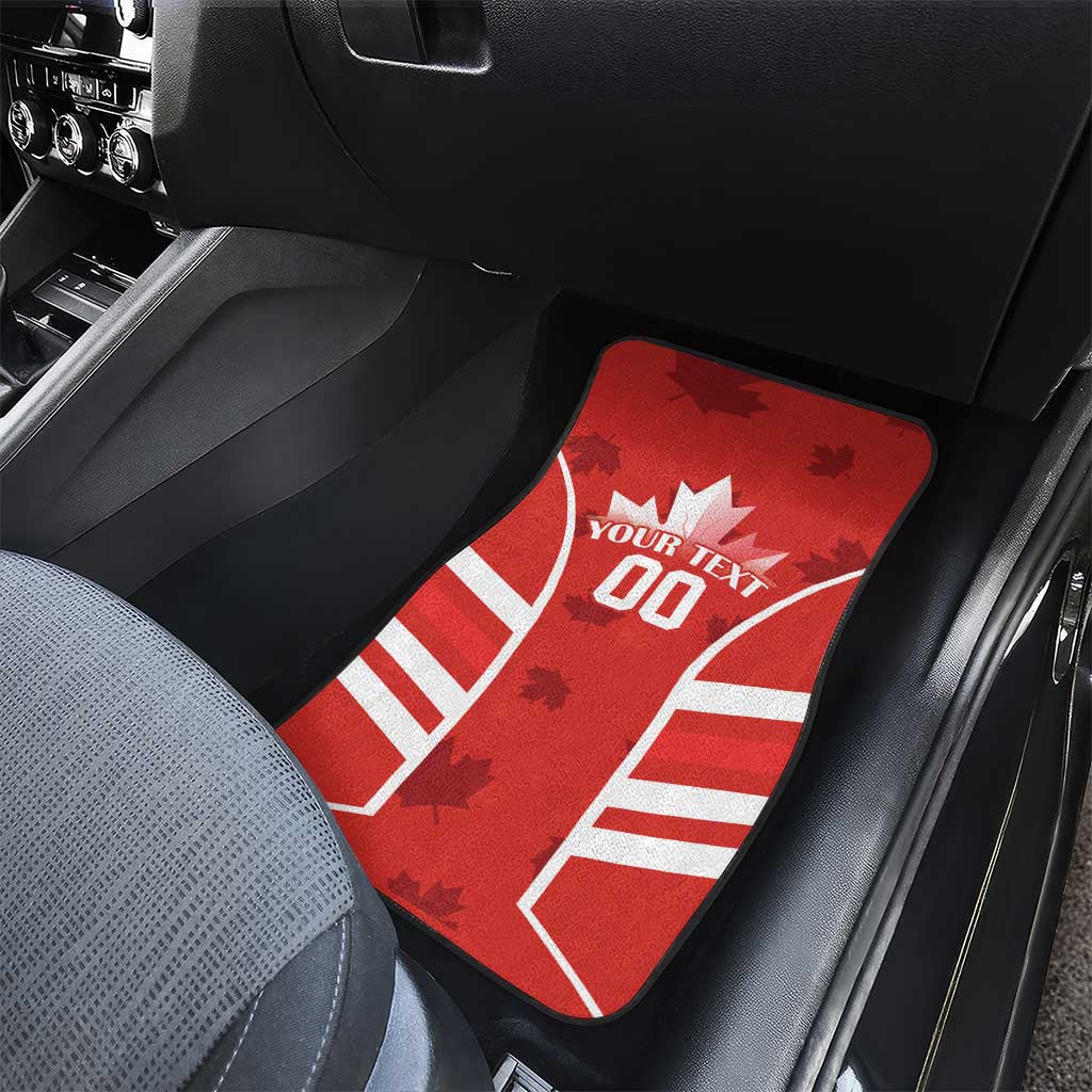 Custom Canada Rugby Car Mats Canada Flag Maple Leaf - Wonder Print Shop