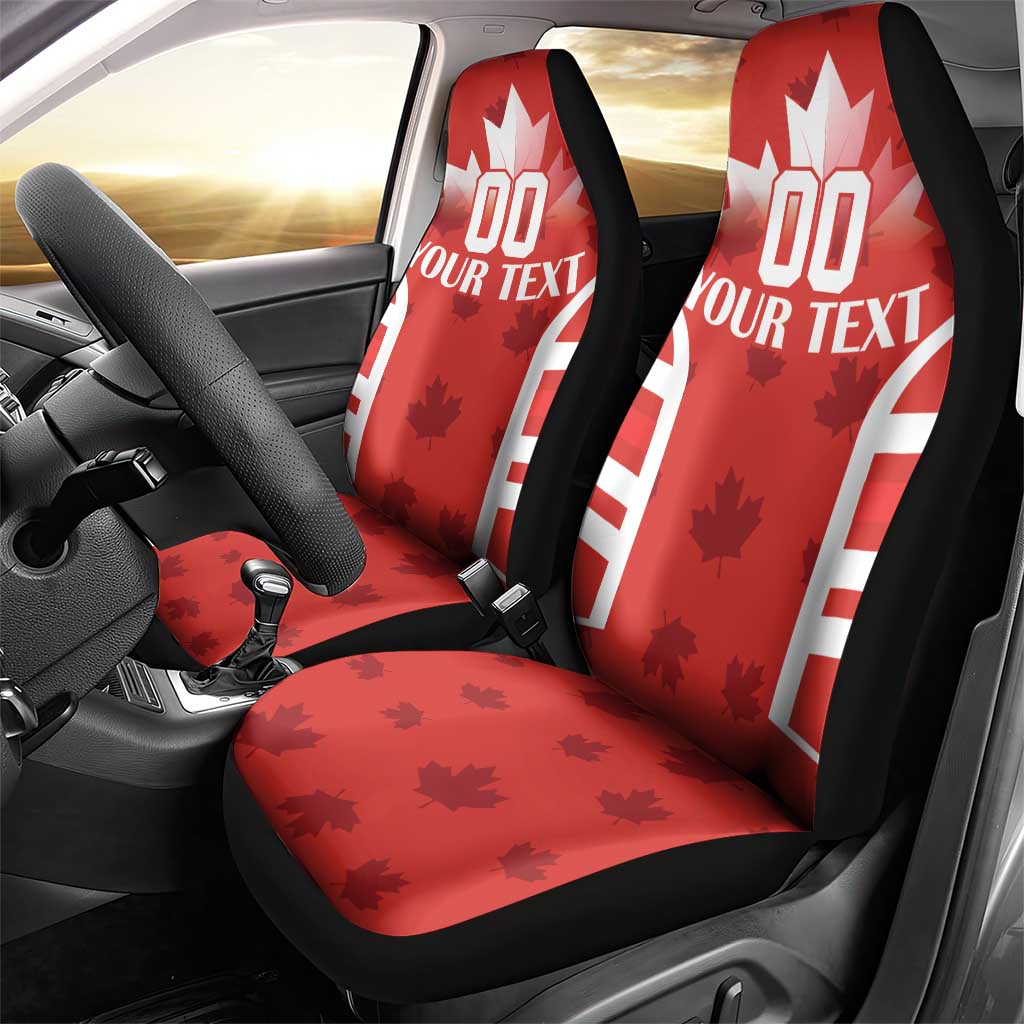 Custom Canada Rugby Car Seat Cover Canada Flag Maple Leaf - Wonder Print Shop