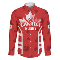 Custom Canada Rugby Family Matching Off The Shoulder Long Sleeve Dress and Hawaiian Shirt Canada Flag Maple Leaf - Wonder Print Shop