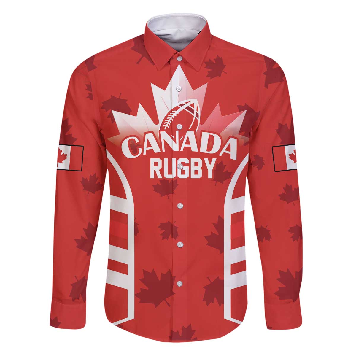 Custom Canada Rugby Family Matching Puletasi and Hawaiian Shirt Canada Flag Maple Leaf - Wonder Print Shop