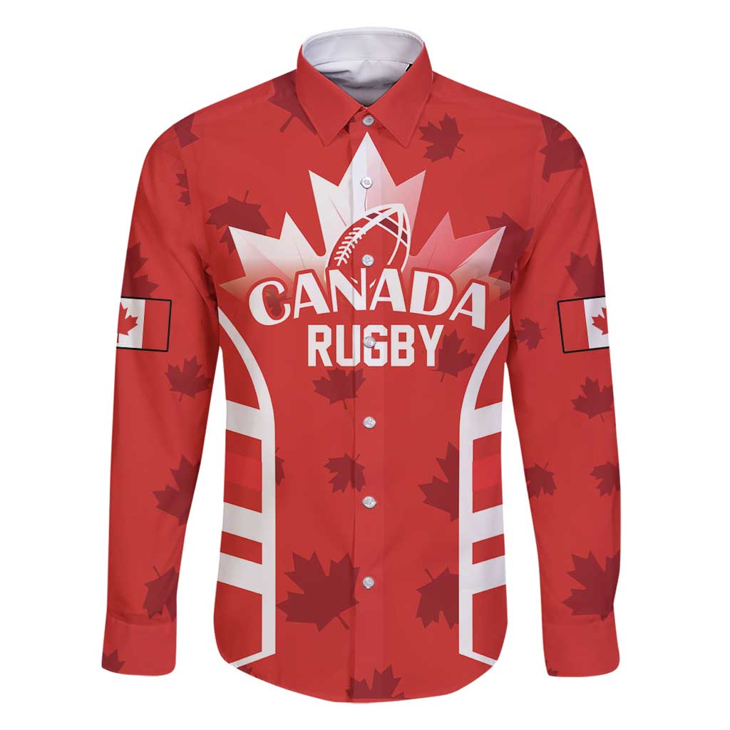 Custom Canada Rugby Family Matching Tank Maxi Dress and Hawaiian Shirt Canada Flag Maple Leaf - Wonder Print Shop