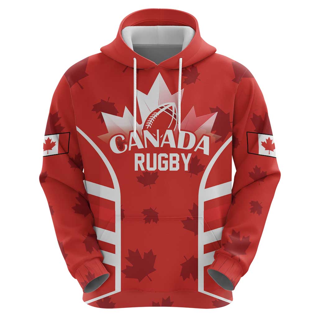 Custom Canada Rugby Hoodie Canada Flag Maple Leaf - Wonder Print Shop