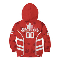 Custom Canada Rugby Kid Hoodie Canada Flag Maple Leaf - Wonder Print Shop