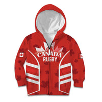 Custom Canada Rugby Kid Hoodie Canada Flag Maple Leaf - Wonder Print Shop