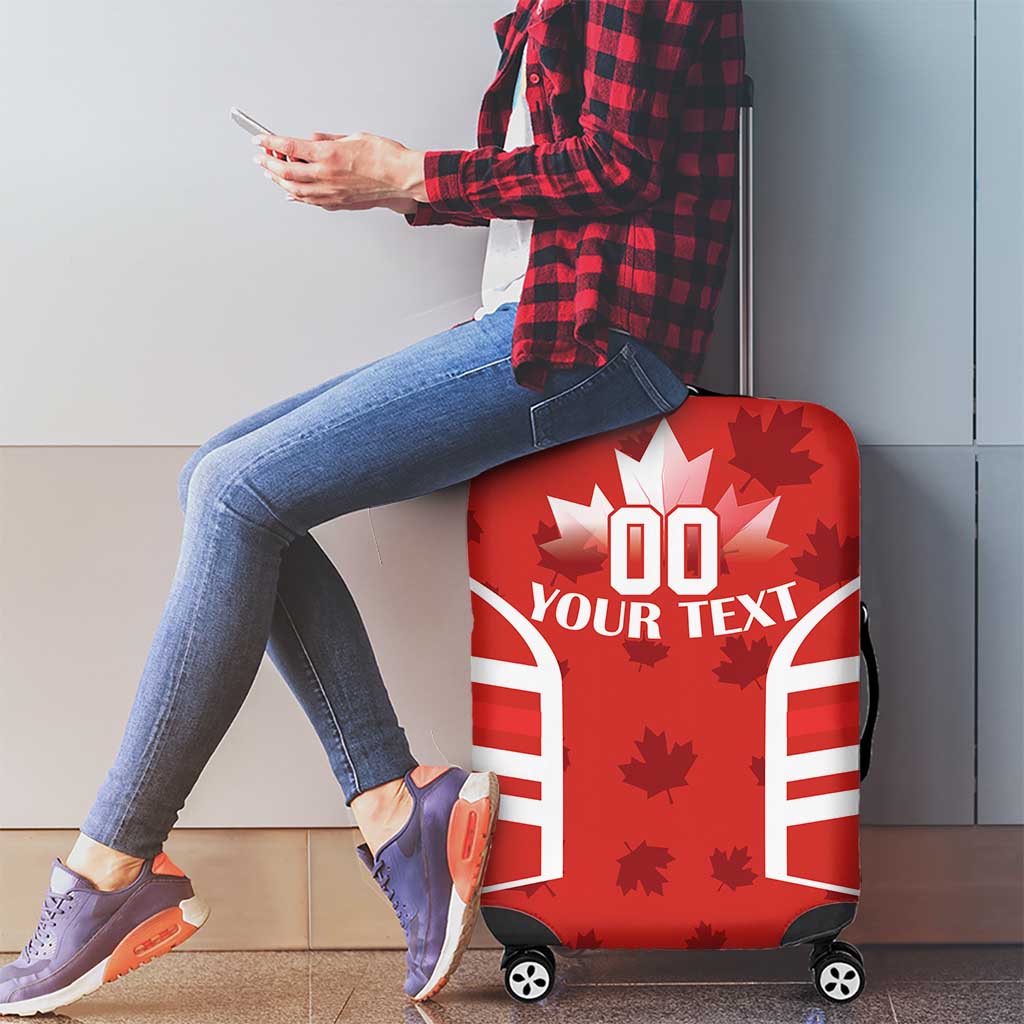 Custom Canada Rugby Luggage Cover Canada Flag Maple Leaf - Wonder Print Shop