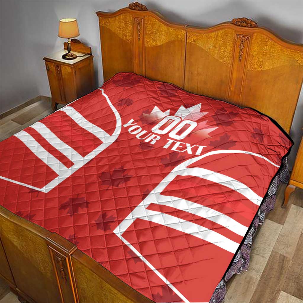 Custom Canada Rugby Quilt Canada Flag Maple Leaf - Wonder Print Shop
