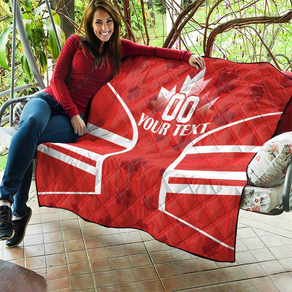 Custom Canada Rugby Quilt Canada Flag Maple Leaf - Wonder Print Shop