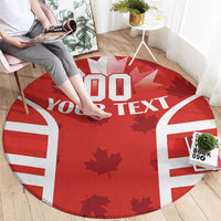 Custom Canada Rugby Round Carpet Canada Flag Maple Leaf