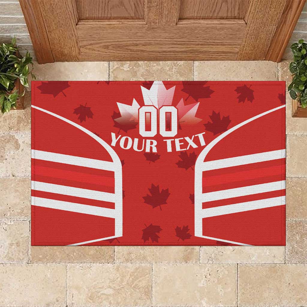 Custom Canada Rugby Rubber Doormat Canada Flag Maple Leaf - Wonder Print Shop