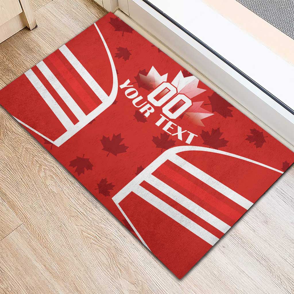 Custom Canada Rugby Rubber Doormat Canada Flag Maple Leaf - Wonder Print Shop