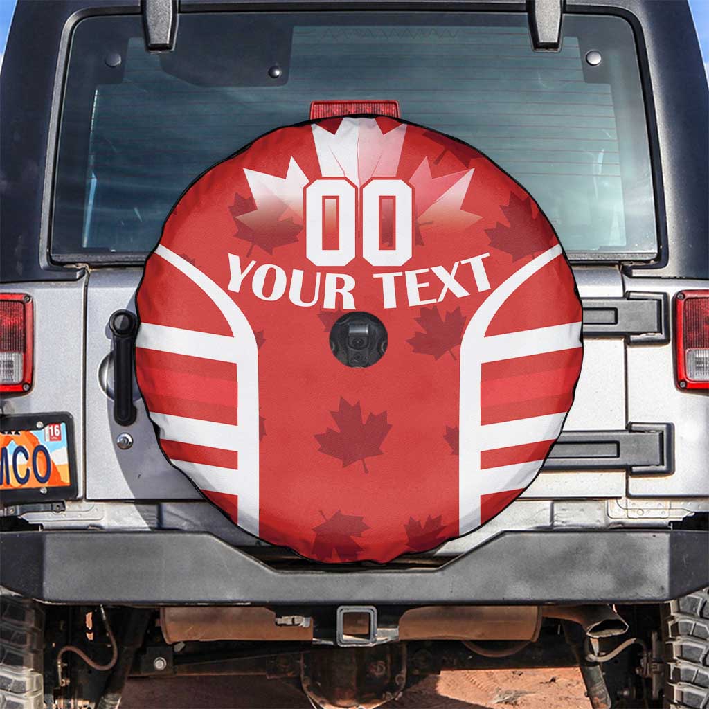 Custom Canada Rugby Spare Tire Cover Canada Flag Maple Leaf - Wonder Print Shop