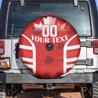 Custom Canada Rugby Spare Tire Cover Canada Flag Maple Leaf - Wonder Print Shop