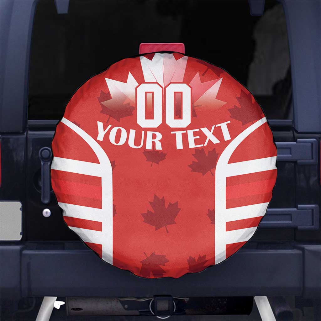 Custom Canada Rugby Spare Tire Cover Canada Flag Maple Leaf - Wonder Print Shop