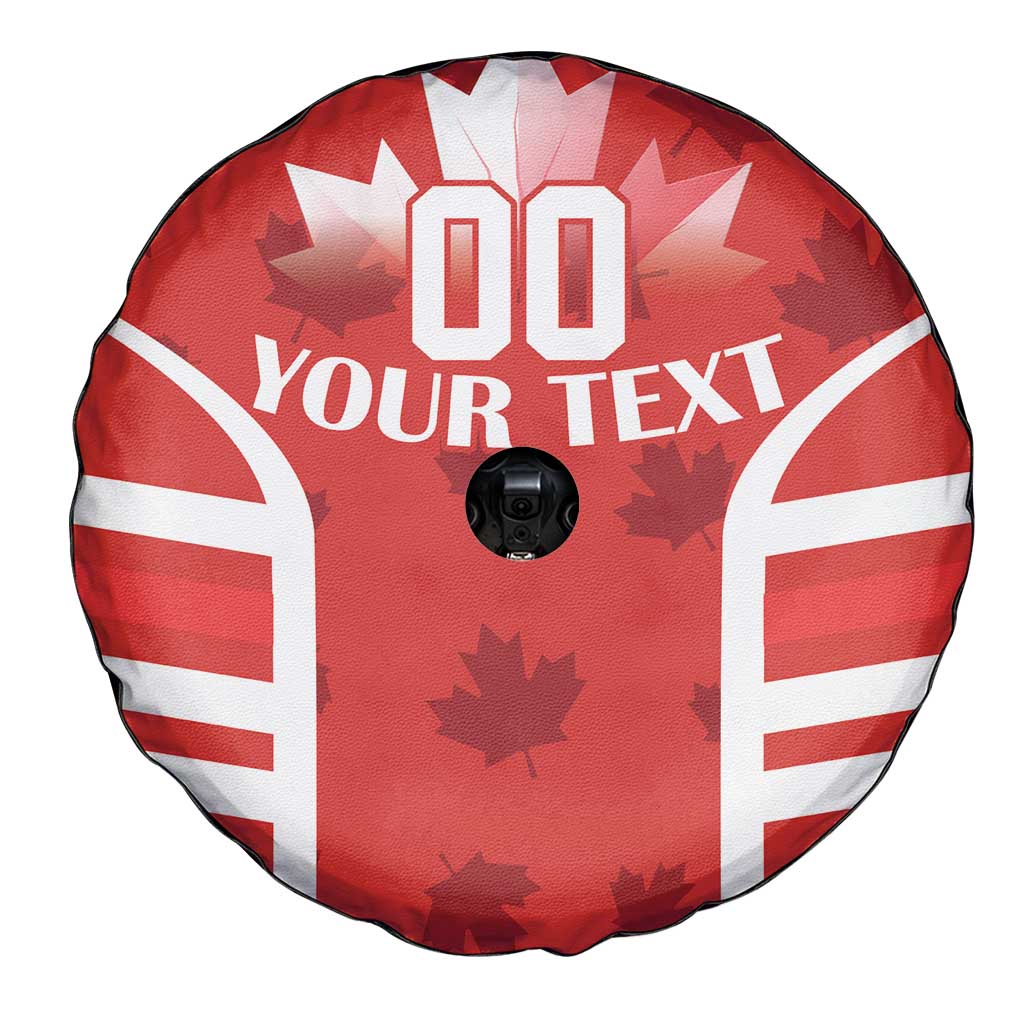 Custom Canada Rugby Spare Tire Cover Canada Flag Maple Leaf - Wonder Print Shop