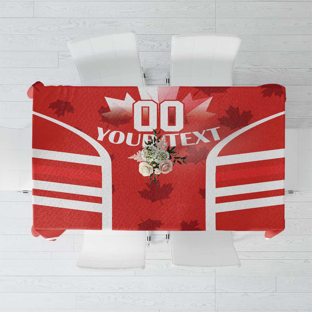 Custom Canada Rugby Tablecloth Canada Flag Maple Leaf - Wonder Print Shop