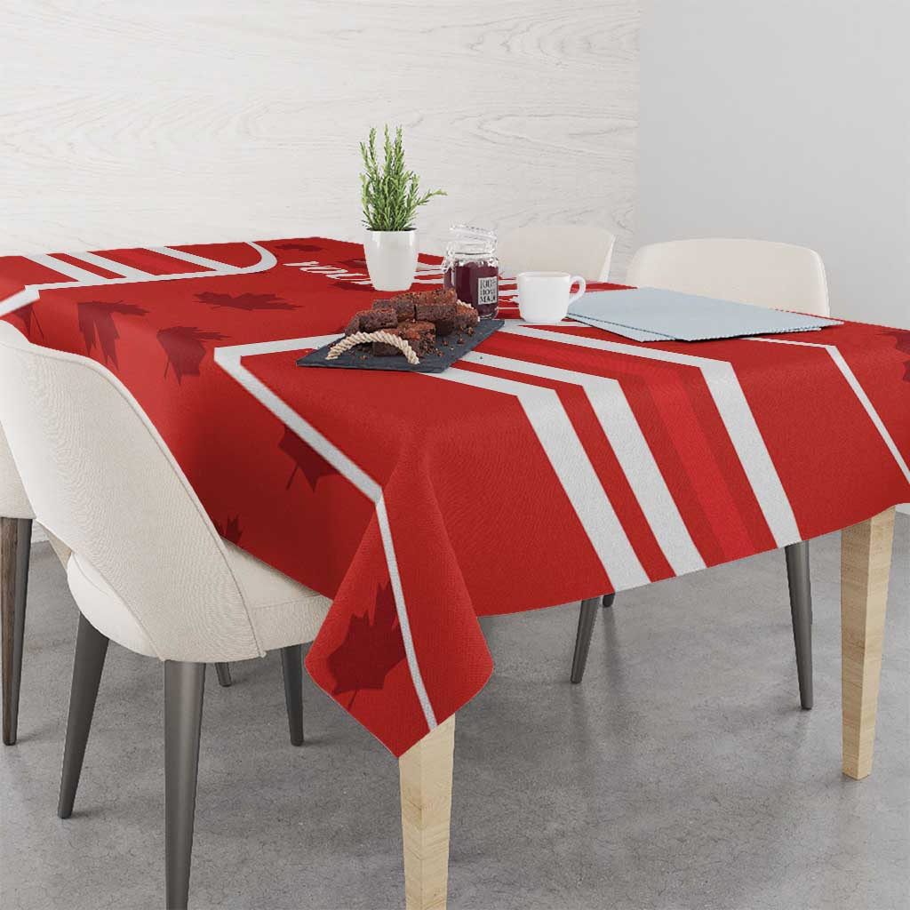 Custom Canada Rugby Tablecloth Canada Flag Maple Leaf - Wonder Print Shop
