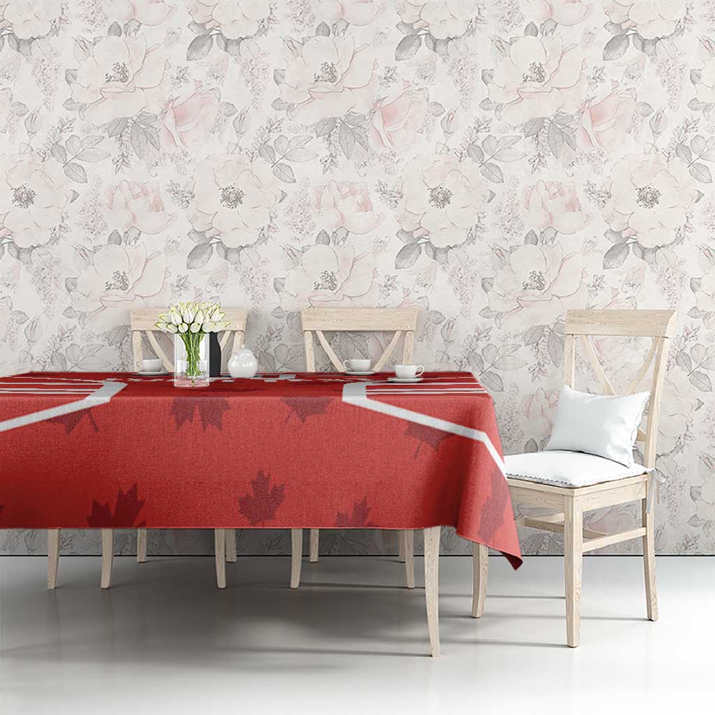 Custom Canada Rugby Tablecloth Canada Flag Maple Leaf - Wonder Print Shop