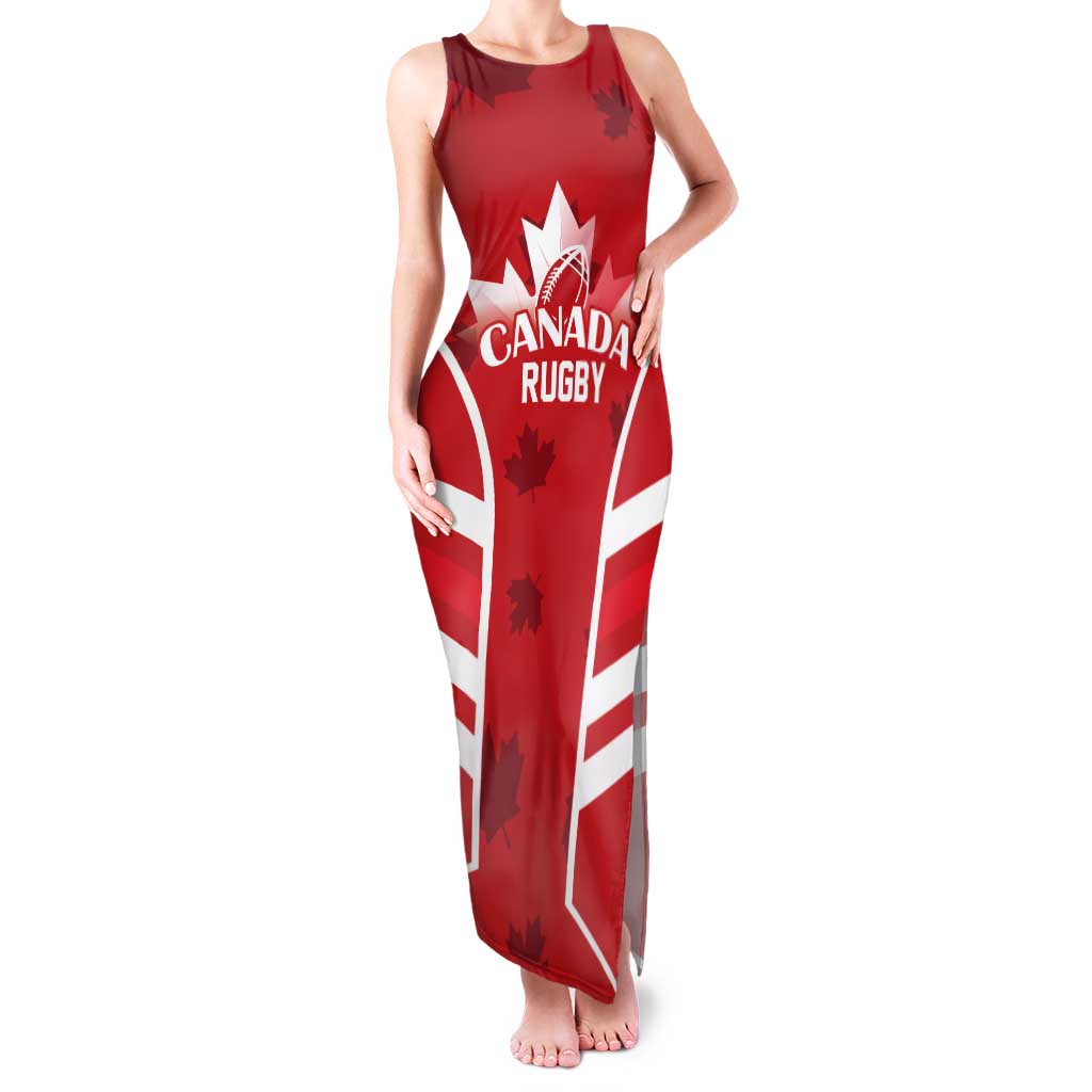 Custom Canada Rugby Tank Maxi Dress Canada Flag Maple Leaf - Wonder Print Shop