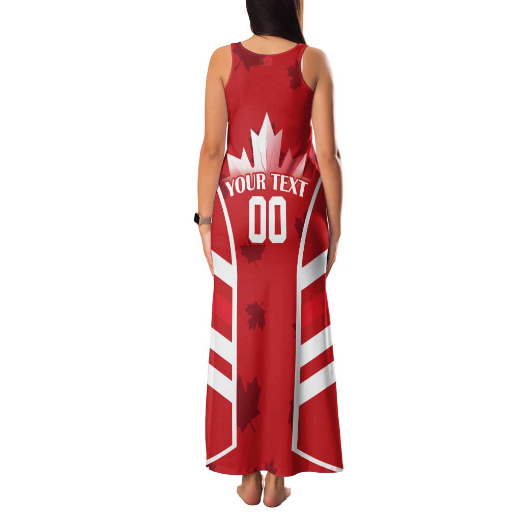 Custom Canada Rugby Tank Maxi Dress Canada Flag Maple Leaf - Wonder Print Shop