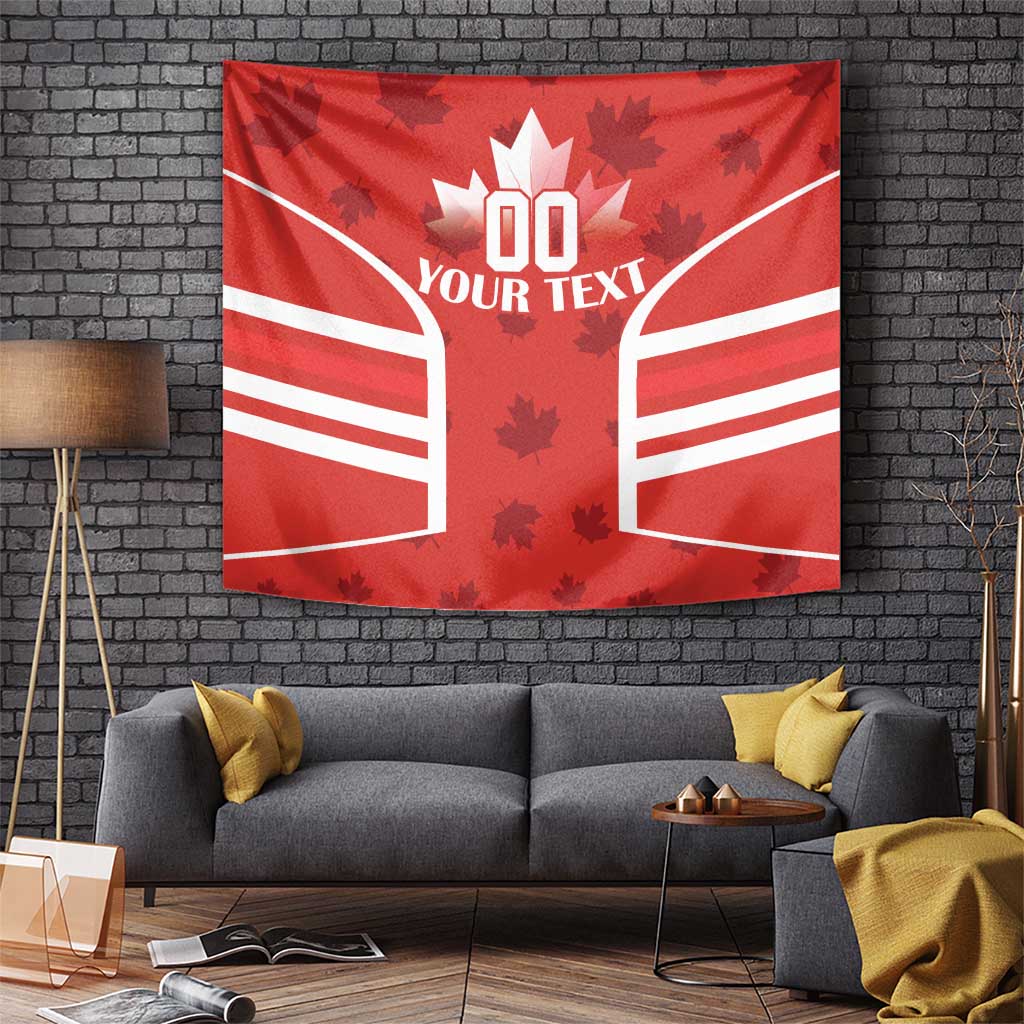 Custom Canada Rugby Tapestry Canada Flag Maple Leaf - Wonder Print Shop