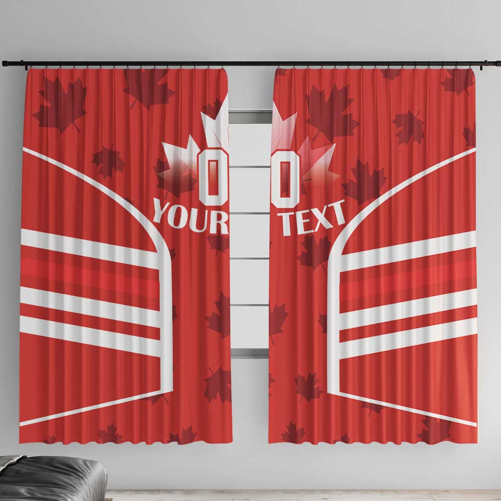 Custom Canada Rugby Window Curtain Canada Flag Maple Leaf - Wonder Print Shop