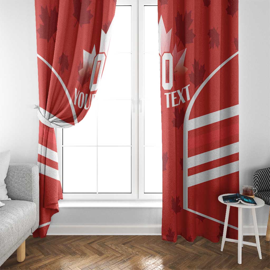 Custom Canada Rugby Window Curtain Canada Flag Maple Leaf - Wonder Print Shop