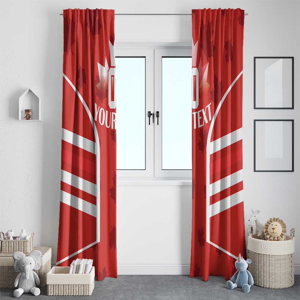 Custom Canada Rugby Window Curtain Canada Flag Maple Leaf - Wonder Print Shop