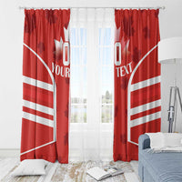 Custom Canada Rugby Window Curtain Canada Flag Maple Leaf - Wonder Print Shop